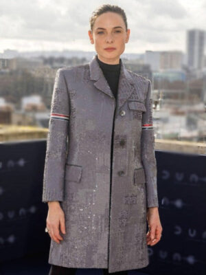 Dune Part Two 2024 Rebecca Ferguson Grey Sequin Coat